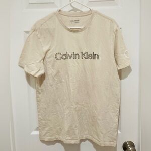 LIKE NEW Calvin Klein Size L Classic Men's Beige Short Sleeve Tee